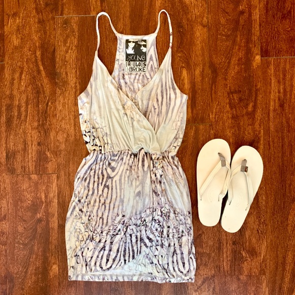 Young Fabulous & Broke Wrap front Mini Dress - Picture 1 of 6